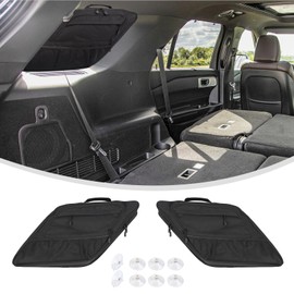 Linskip TrunkMate Suction Organizer Fit for 2011-2019 Ford Explorer, Rear Side Window Storage Bag for Ford Explorer Trunk Accessories Pair(Black)