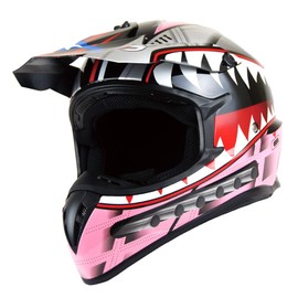 1Storm Adult Motocross Helmet BMX MX ATV Dirt Bike Downhill Mountain Bike Helmet Racing Style HKY_SC09S; Shark Pink