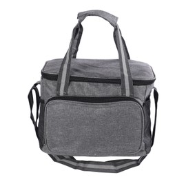 Insulated Lunch Bag Grey Oxford Cloth 15L High Capacity Insulated Picnic Handbag for Office Outdoor Camping