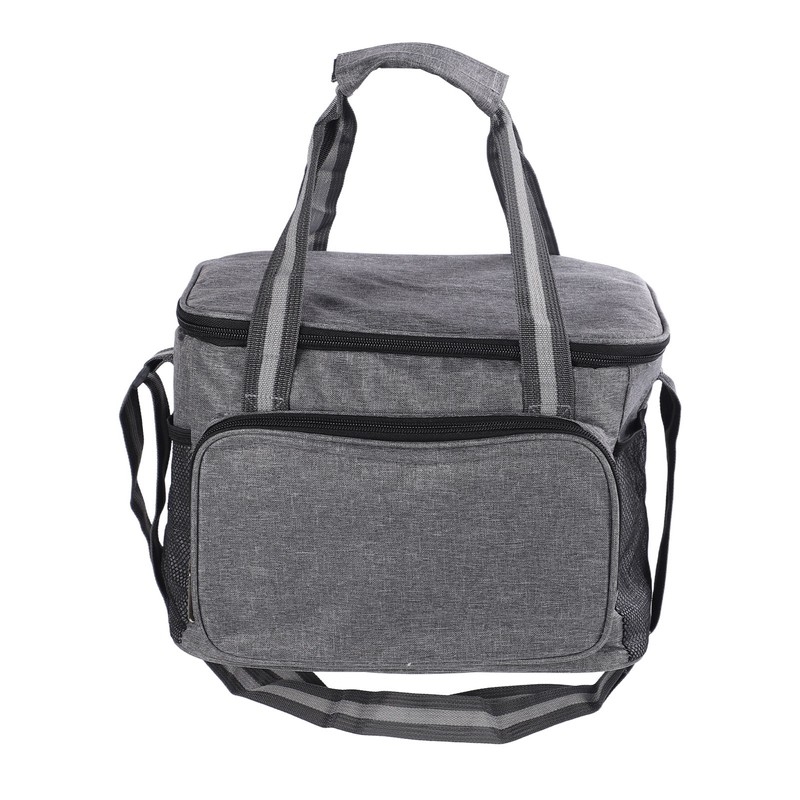 Insulated Lunch Bag Grey Oxford Cloth 15L High Capacity Insulated