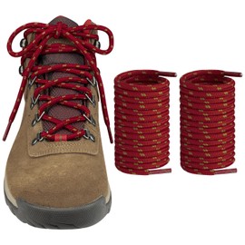 Shoelaces for Columbia Boots Replacement Round Shoe Laces Hiking Strings(Color:Red&Brown,Size:63Inch)