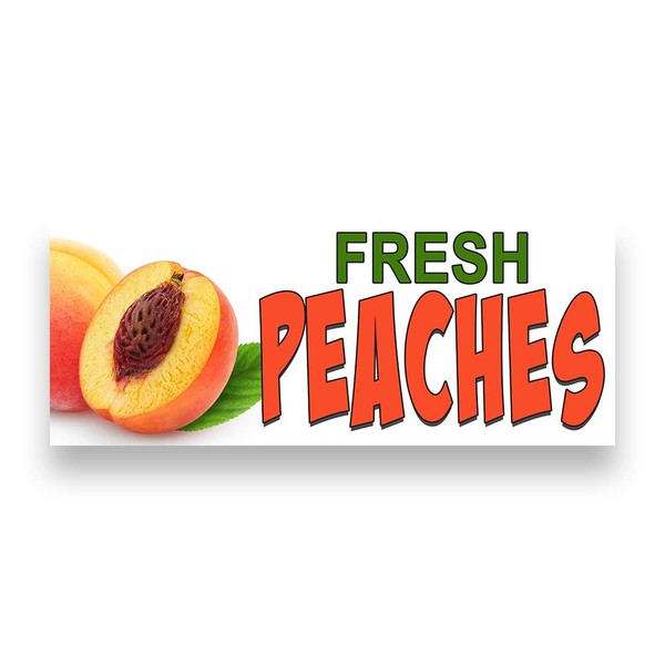 FRESH PEACHES Vinyl Banner (Size Options)