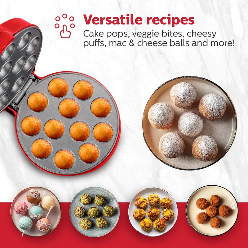 Holstein Housewares 12-Count Cake Pop Maker with Non-Stick Plates &