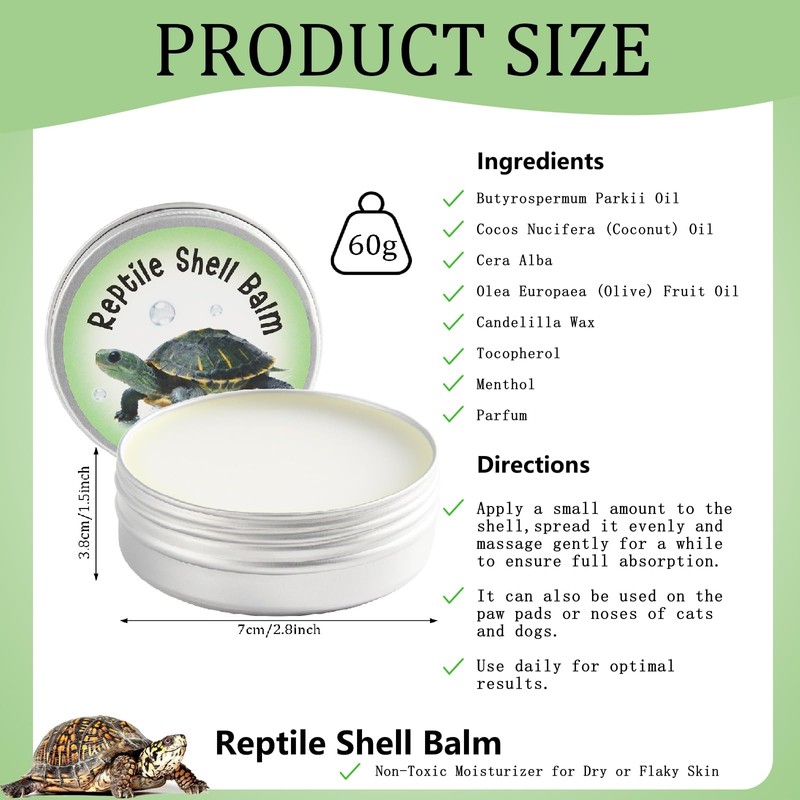 Reptile Shell Balm 2 oz Turtle Shell Care Conditioner Skin