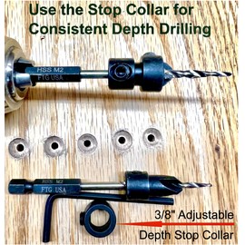 FTG USA Countersink Drill Bit for Wood with Tapered Drill Bit #4 (7/64")