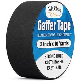 rollo de cinta adhesiva de 2 pulgadas x 10 yardas, negra, cinta Gaffer de alta resistencia, no reflectante, fácil de desprender, impermeable, mate, para escenario, tela de Gaffer, ideal para