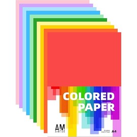AIMI Assorted Colors Bulk for Kids School Supplies A4 Copy Paper Construction Paper Preschool Classroom Supplies Elementary Great for Arts Painting Coloring Drawing Crafts (100)