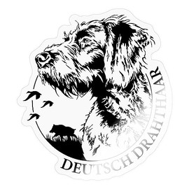 Spreadshirt German Wirehaired Dog Hunting Dog Sticker, 10 x 10 cm, Transparent Glossy
