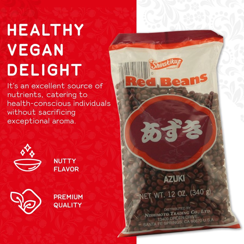 Shirakiku Dark Red Beans | Japanese Vegan Azuki Small Beans