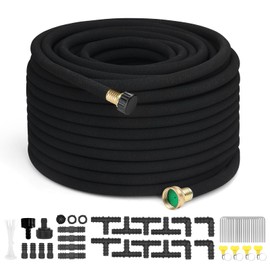 YANEYAN 100 FT Soaker Hose 1/2" Heavy Duty Garden Hose to Save 70% Water Drip Irrigation Kit for Lawn/Yard Landscaping Beds (100FT)