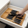 Utoplike In-drawer Knife Block Bamboo Kitchen Knife Drawer Organizer,Large handle