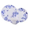 222 Fifth Cassian Embossed Toile Blue Porcelain 12-Piece Dinnerware Set