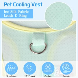 Yaopelky Dog Cooling Vest Cats Dogs Summer Clothes with D-Ring Breathable Puppy T-Shirt Quick Dry Sun Protection Doggy Outfits Pet Cooling Shirts for Outdoor Activity (Green, L(4-5.5kg))