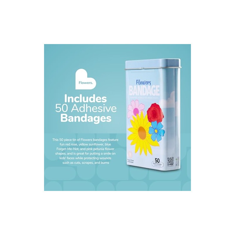 BioSwiss Vendas autoadhesivas con forma de flores, sin látex, estériles,