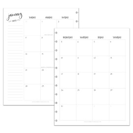 BetterNote 2025 HORIZONTAL Calendar Refill for Disc Notebook, Fits Levenger Circa, Staples Arc Jr, TUL Office Depot, Happy Planner, InkWell Press, MAMBI, NOTIQ (Whimsy, 11-Disc, 8.5"x11")