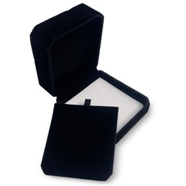 ElegGlo Classic Velvet Necklace Pendant Gift Box Jewelry Box (Black Color)
