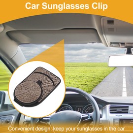 HEROFFIX Car Sunglasses Clip Magnetic Universal Sun Visor Eyeglasses Holder Clip PU Leather, Rhinestone Black, Gold 7x12cm/2.76 "x4.72" 1 Pcs