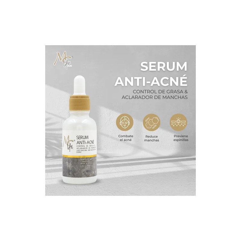 Serum Antiacn 30ml Mc Life Control Grasa Aclara Manchas Rostro