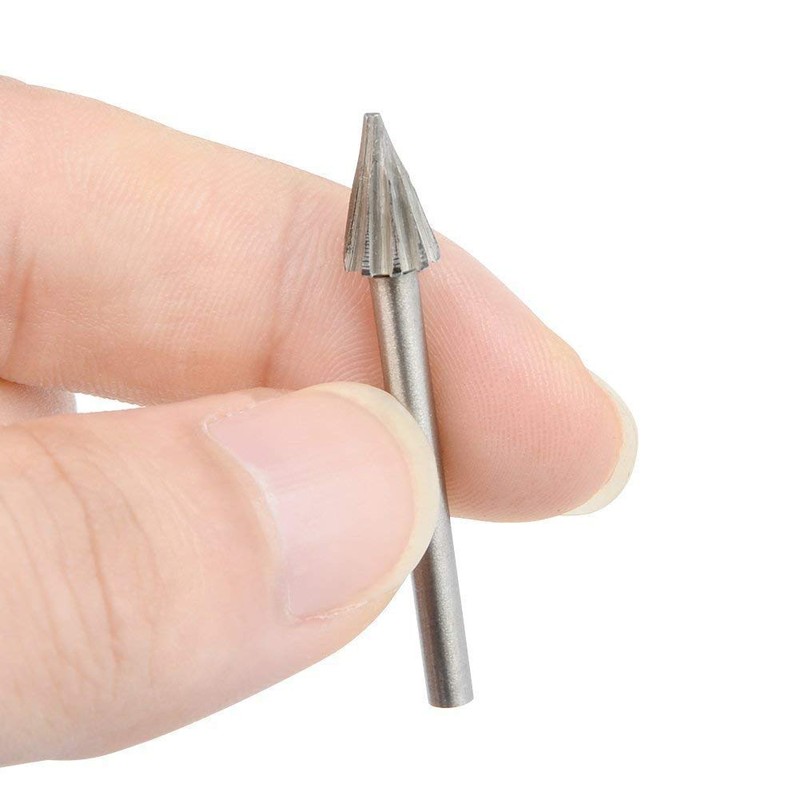 Gasea 20pcs 3mm Shank HSS Mini Router Burr Rotary File