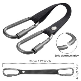 Sumgoo Bag Hook for Fence, Aluminum Alloy Carabiner Strap for Hanging Baseball Softball Pickleball Tennis Bags (Gray 2)