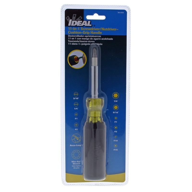 IDEAL INDUSTRIES INC. 35-910 11-in-1 Screwdriver/ Nutdriver – Hardware Tool