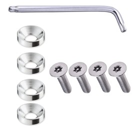 LOYELEY Car License Plate Anti-Theft Bolt Screws M6 License Frame Security Bolts (Silver)