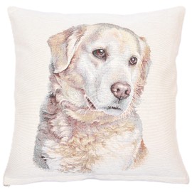 textile idea Cushion Cover 45 x 45 cm Tapestry, Decorative Cushion with Motif, Cushion Cover, Decorative Cushion, Sofa Cushion – Golden Retriever Pack of 1