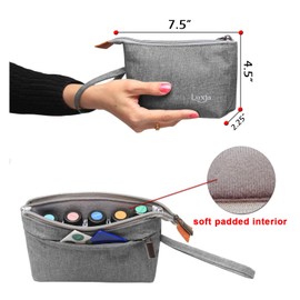 Luxja Essential Oil Carrying Bag - Holds 8 Bottles (5ml-15ml, Also Fits for Roller Bottles), Portable Organizer for Essential Oil and Small Accessories, Gray