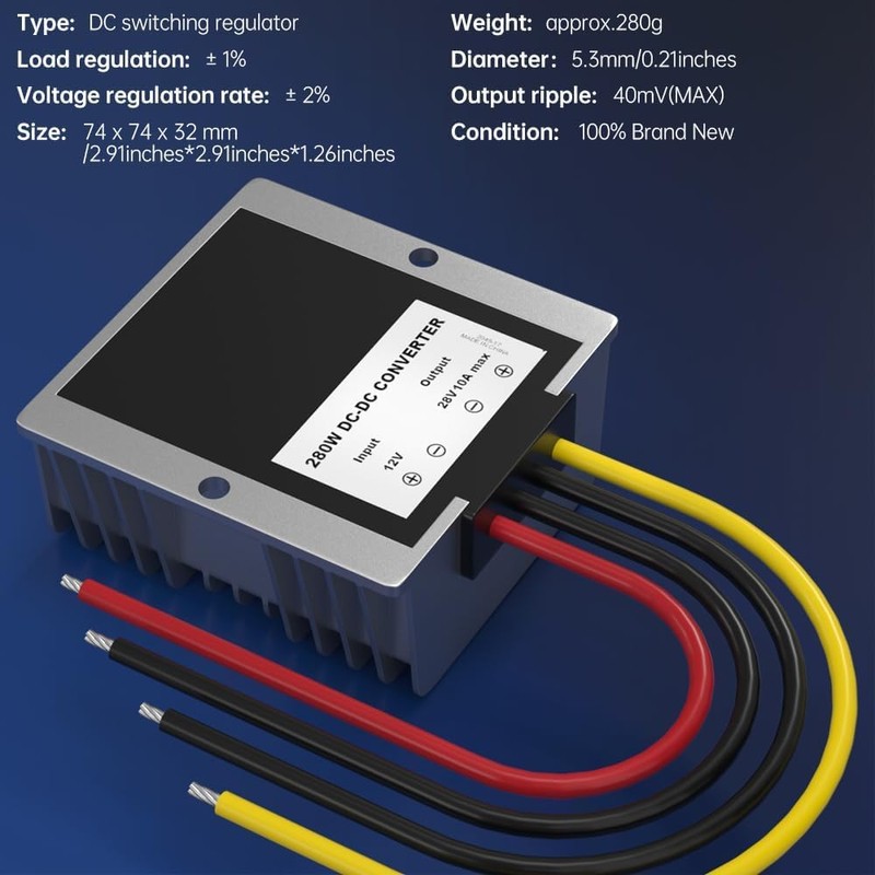 Areyourshop DC Converter Regulator 12V to 28V 280W Power Supply
