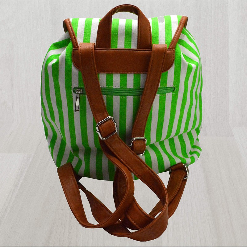 flevado Shopping Backpack Travel Holiday Backpack in Striped Retro Design,