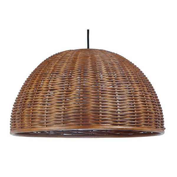 KOUBOO Handwoven Wicker Dome Pendant Light, Diameter 19.5 X 10.75",