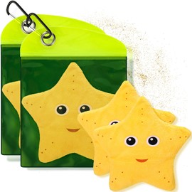 Mity rain 2PCS Sand Remover for Beach - Sand Eraser Wipe Mitt Bags, Beach Vacation Essentials for Kids Women, Must-Have Beach Accessories for Summer Trips Hawaii Travel Necessities & Supplies