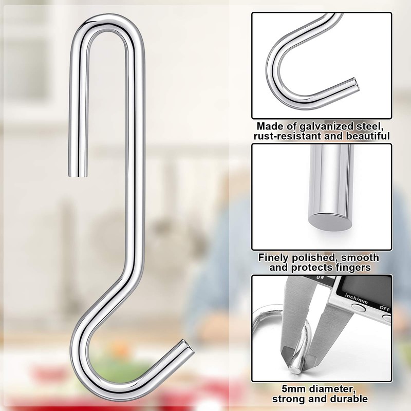 MorningRo 12 Pcs Heavy Duty Pot Hooks Straight Pans Hooks
