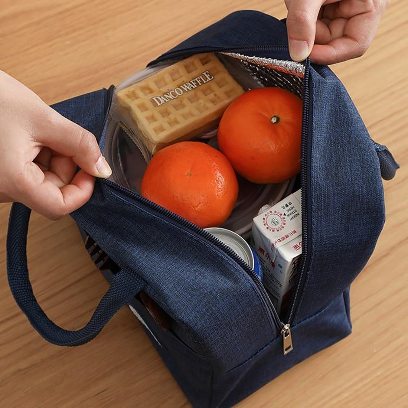 Tongke Insulated Lunch Bag, Portable Thermos Lunch Box Carrier, Double-Layered