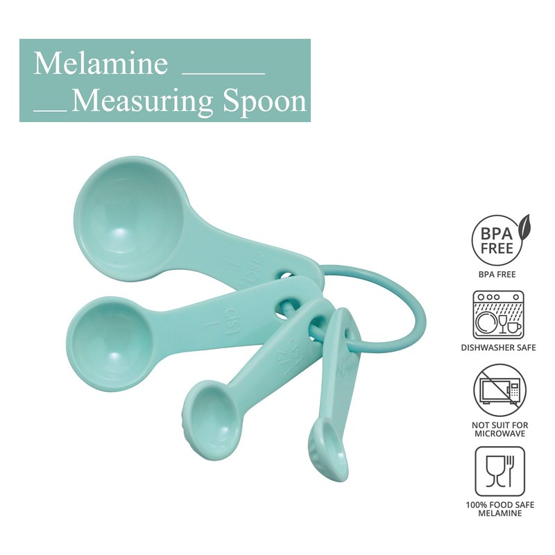 UPware 4-Piece Multi-Purpose Liquid and Dry Melamine Measuring Spoons Set,