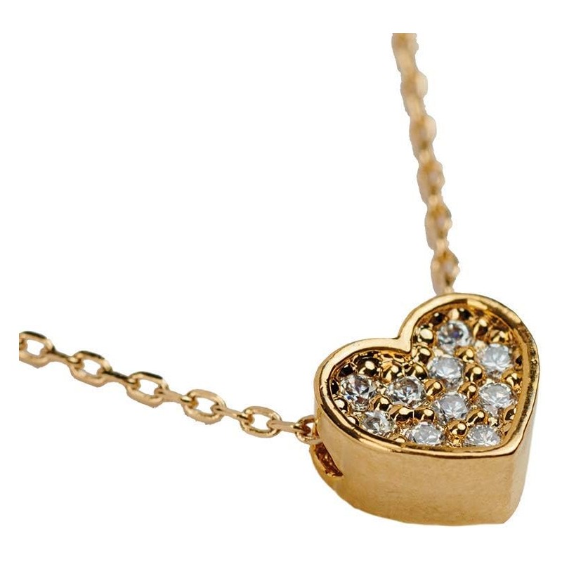 LuckyLy Collares para Mujer Corazón Baño Oro 14K Plata y