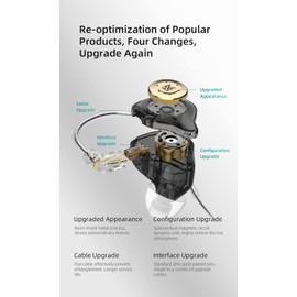 Yinyoo Earphones, Wired KZ EDX Pro, Chinese Earphones, Neukan, Stereo, In-Ear Monitor, Ear-hook, In-Ear Monitor, For Computers, Earphones, Wired Earphones, 2-pin Rec-Cable Compatible (Clear White, No