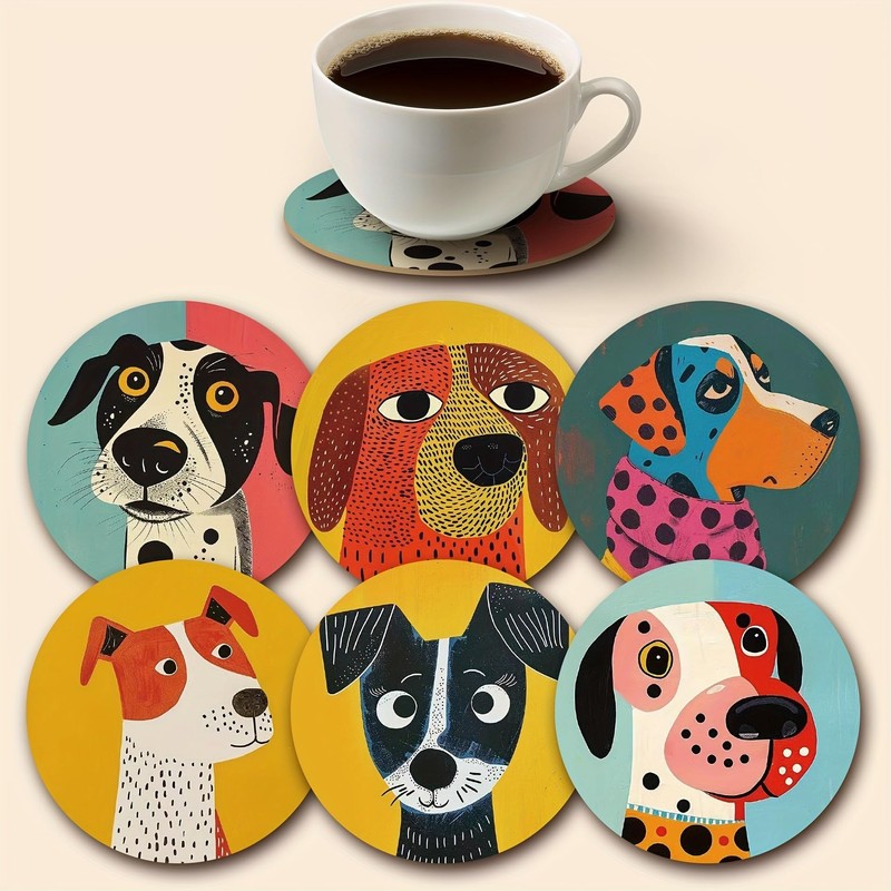 Monattrod Wood Coasters Set of 6 - Handcrafted Drink Coaster
