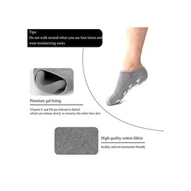 Premium Socks Moisturising Sock Gel Sock Soft Moisturising Gel Sock to Retain Moisture and Reduce Dryness Provide Hydration to Dry Crack Heel and Foot with Vital Oil and Vitamins (Gray)