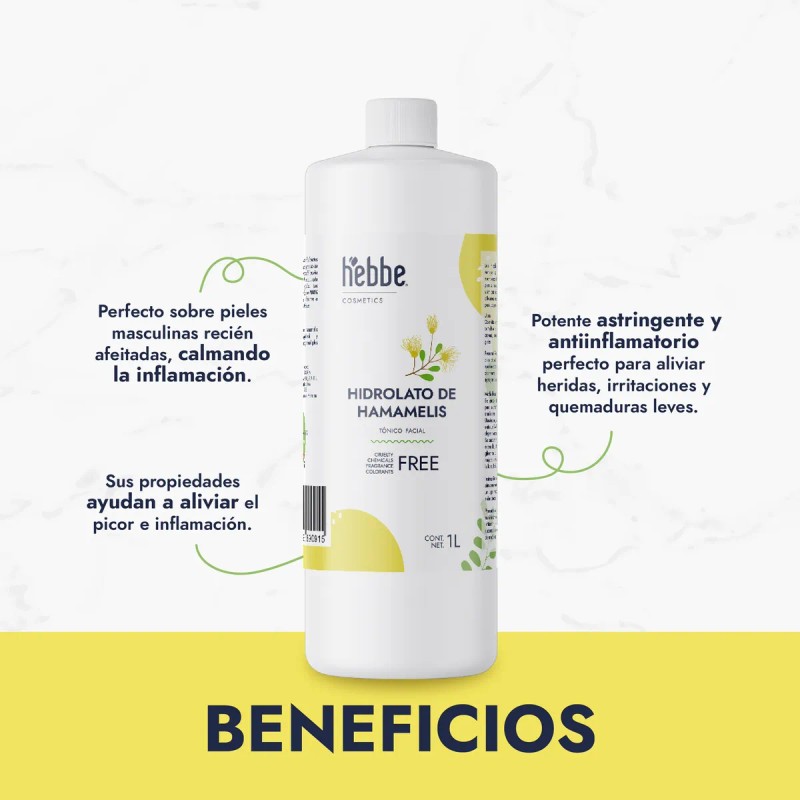 Tónico Facial Hebbe Cosmetics Hamamelis Piel Mixta Hidratante Natural