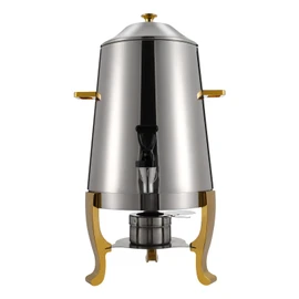 3.5 Gallon Hot Beverage Dispenser,Stainless Steel Coffee Urn Electric Hot Drinks Dispenser (Alcohol Heating&Gold)
