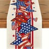Independence Day Heart Star Table Runner 13x108 Inch , Linen