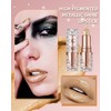 Glitter Metallic Shimmer Gold Lipstick Long Lasting,Diamond High Impact Nude