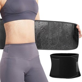 Giutsaull Slimming Belt with Storage Bag, Adjustable Neoprene Sauna Waist Trainer for Men and Women, Abdominal Sweat Belt, Abdominal Belt for Weight Lifting, Running, Yoga, black