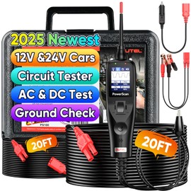 Autel PowerScan Automotive Circuit Tester, 12V-24V Power Circuit Probe, Short Finder Open Breaker Digital Multimeter Relay & Diode Resistance Test, Ground Check Activate Component, 40ft Cable (Black)