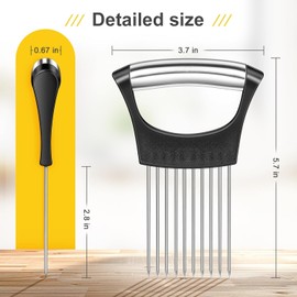 Stainless Steel Onion Holder with prongs - Onion Cutter - Portable Onion Holder for Slicing and Onion Slicer - Perfect for Cutting Onions, Tomatoes, Vegetables, Avocados, Eggs, Meat, and More