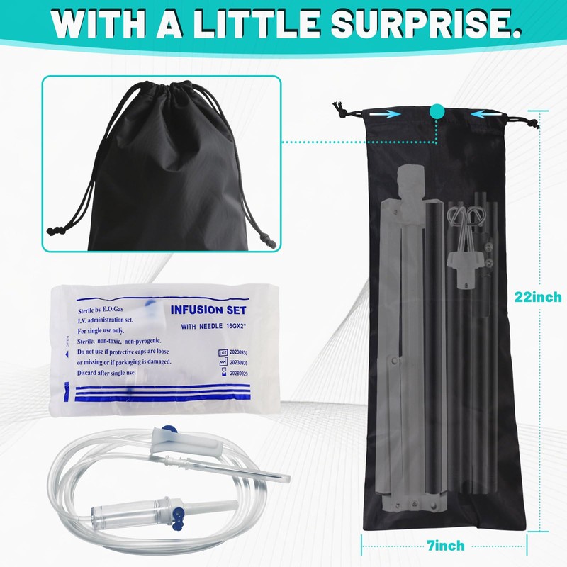 Crilealym IV Pole Portable,46 to 86In Telescopic IV Stand Floor
