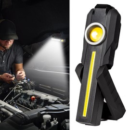 AUTOXBERT 1500LM LED Work Light Rechargeable Flashlights with Magnetic Base, LED Portable Work Light with 3 Lighting Modes & Hanging Hook for Car Repair Camping Home Using Emergency