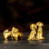 Playful Cats Brass Sculpture - 100% Solid Handcast Retro Animal