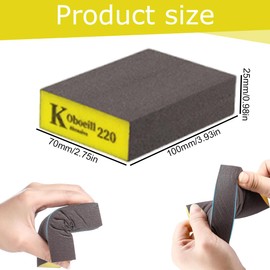 WUSJCOF 6 Pieces Sanding Sponge Sanding Blocks Hand Sander Washable Reusable for Sanding and Polishing Metal Wood Steel Stainless Steel (60/80/100/120/180/220 Grit)